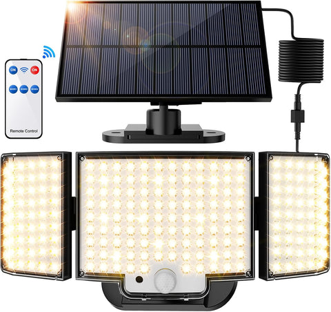 12 LED Güneş Enerjili Hareket Sensörlü Işık, IP65, 3 Modlu, 340° Aydınlatma, Sıcak Işık