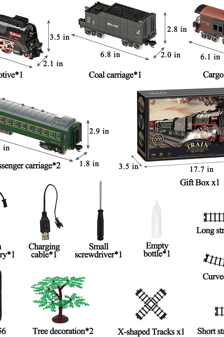Elektrikli Demiryolu Seti, Buharlı Lokomotif, Işıklı Vagonlar