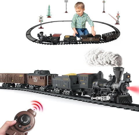 Elektrikli Tren Seti Uzaktan Kumanda, Duman, Işık ve Ses Efekti, Vagonlar ve Raylar, 3+ Yaş
