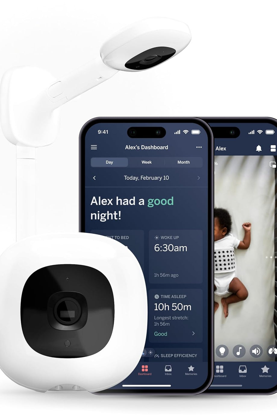 Pro Akıllı Bebek Kamerası ve Duvar Aparatı 1080p, Uyku ve Nefes Takibi, Wi-Fi
