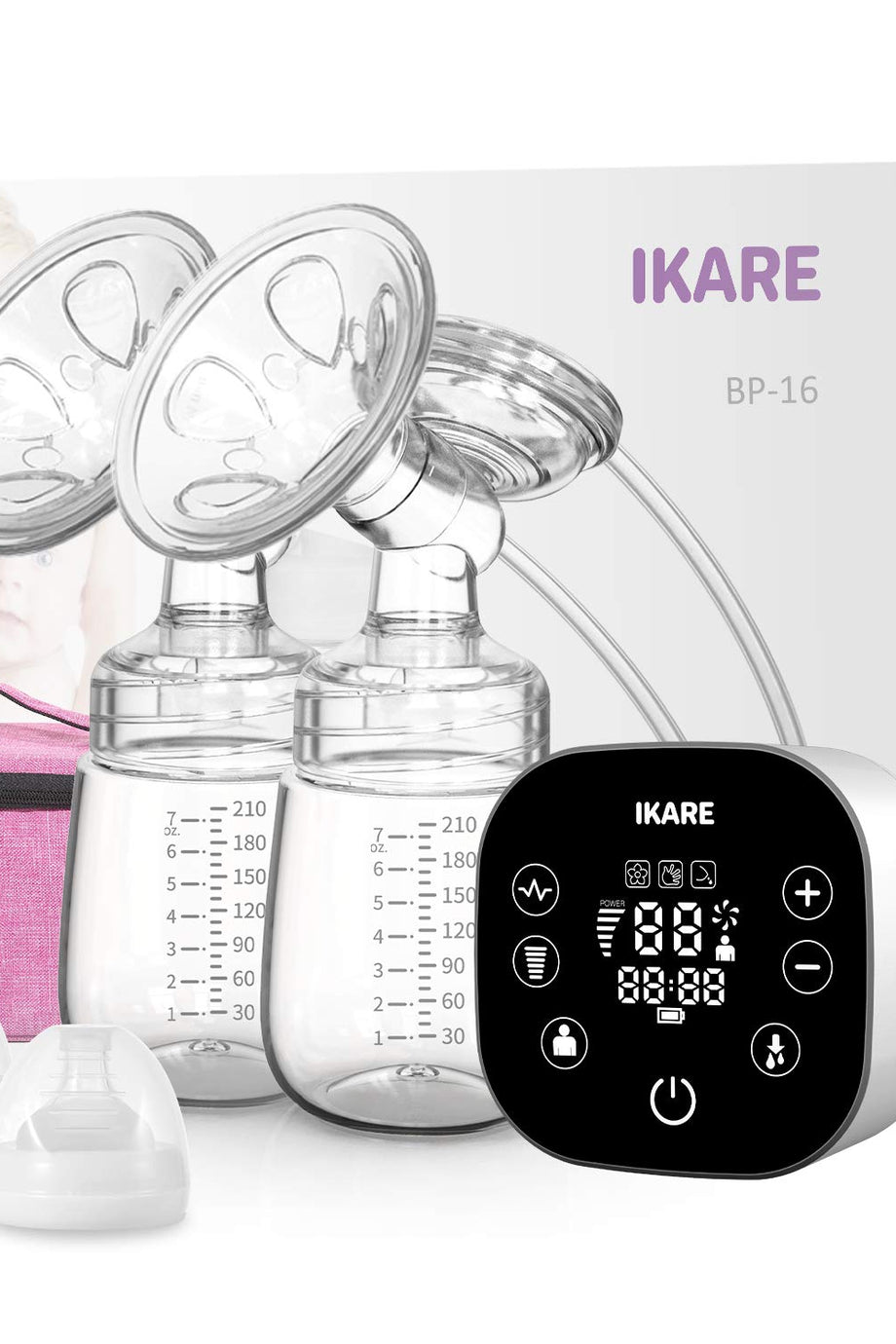 Taşınabilir Elektrikli Çift Süt Pompası,  6 Mod, 20 Kademe, Sessiz ve Şarj Edilebilir