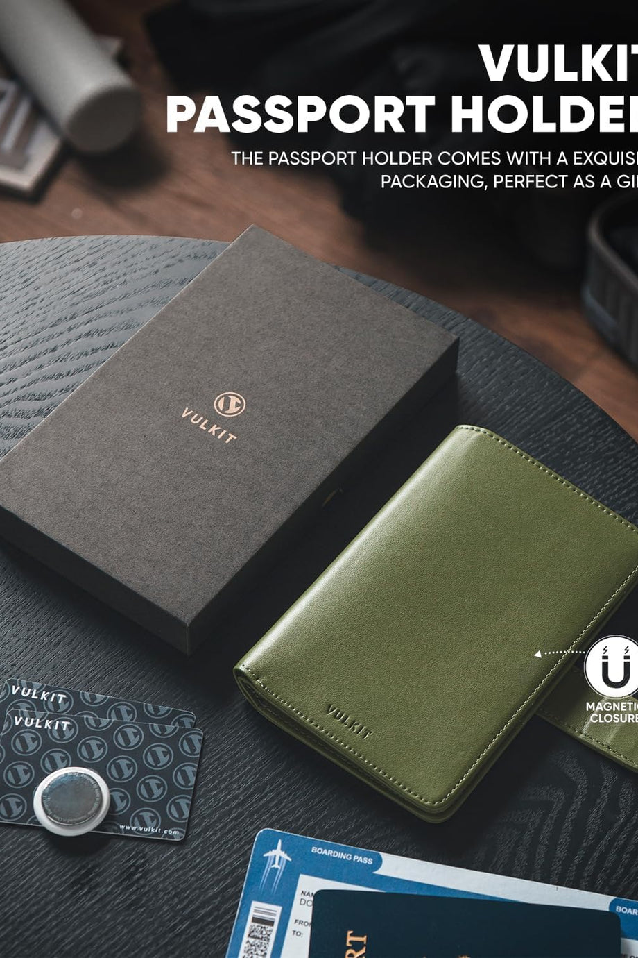 Airtag Uyumlu RFID Engelleyici Pasaport Tutucu, Deri Pasaport Cüzdanı