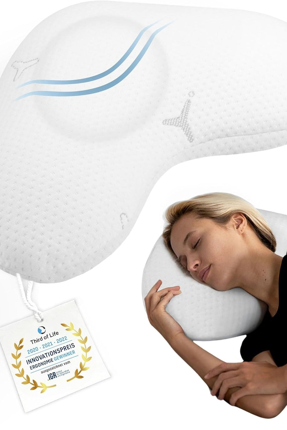 Ortopedik Twist Yan Yatış Yastığı, Boyun Ağrısı İçin Hafızalı Köpük, Alerji Dostu ve Ergonomik