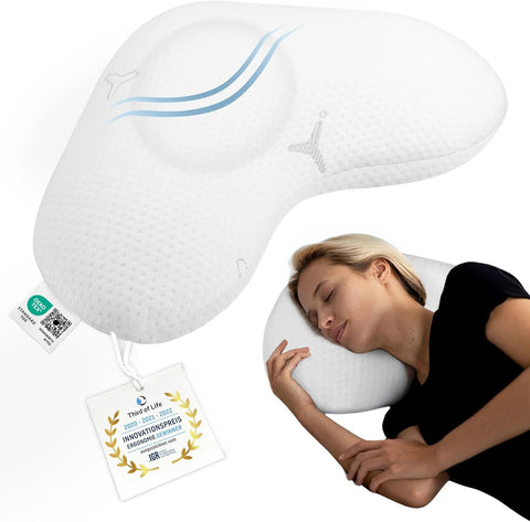 Ortopedik Twist Yan Yatış Yastığı, Boyun Ağrısı İçin Hafızalı Köpük, Alerji Dostu ve Ergonomik
