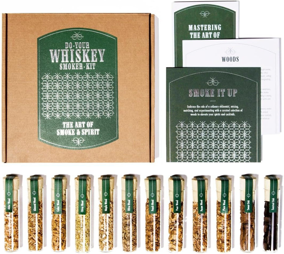 Whiskey Smoking Wood Chips Seti Bourbon ve Kokteyllere Zengin Duman Aroması, Eşsiz Hediye
