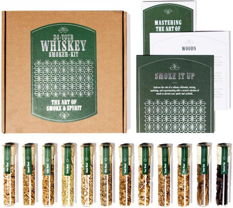 Whiskey Smoking Wood Chips Seti Bourbon ve Kokteyllere Zengin Duman Aroması, Eşsiz Hediye