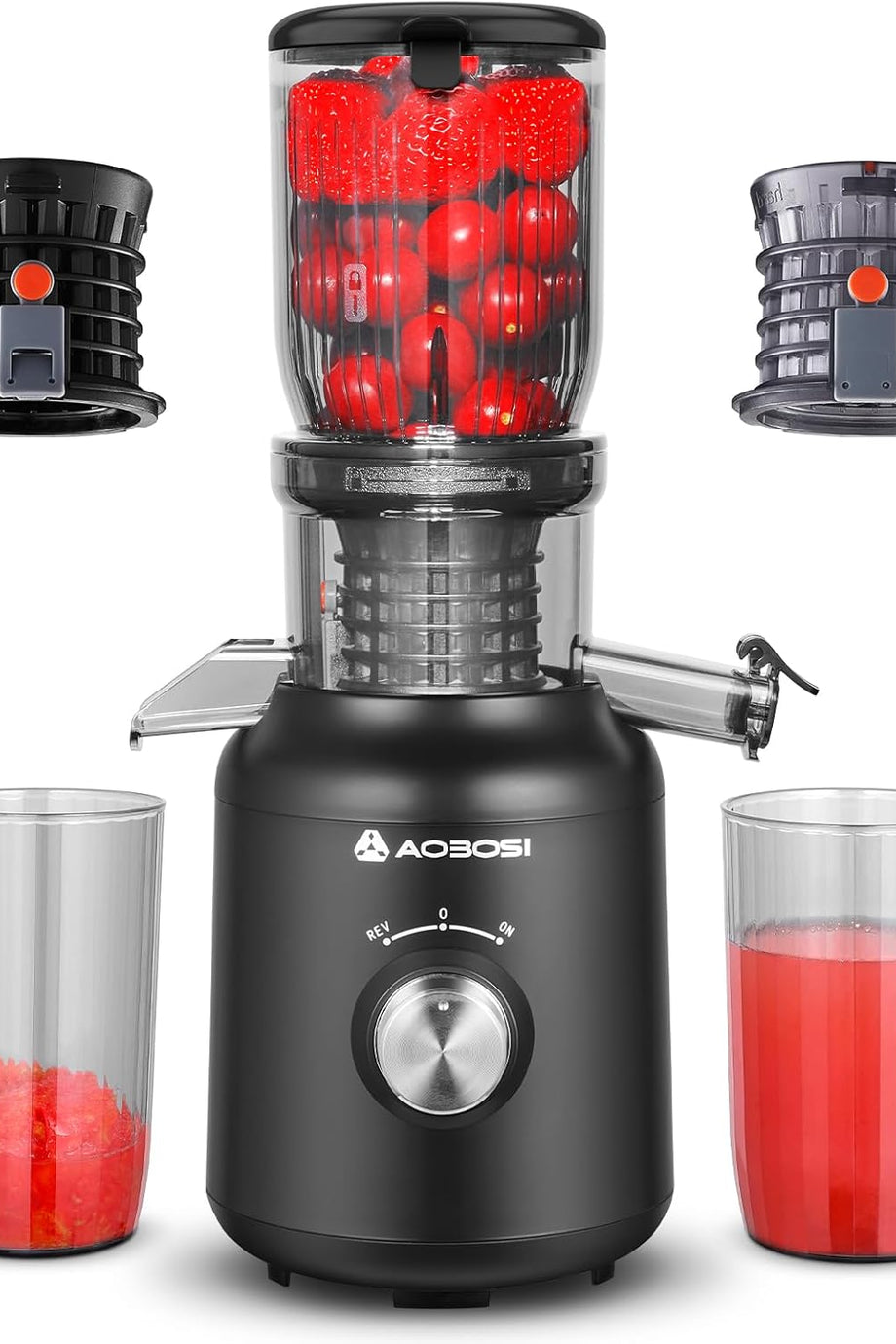 250 W Meyve Sıkacağı, 103 mm Dolum Kanalı, 2 Metal İçermeyen Filtre
