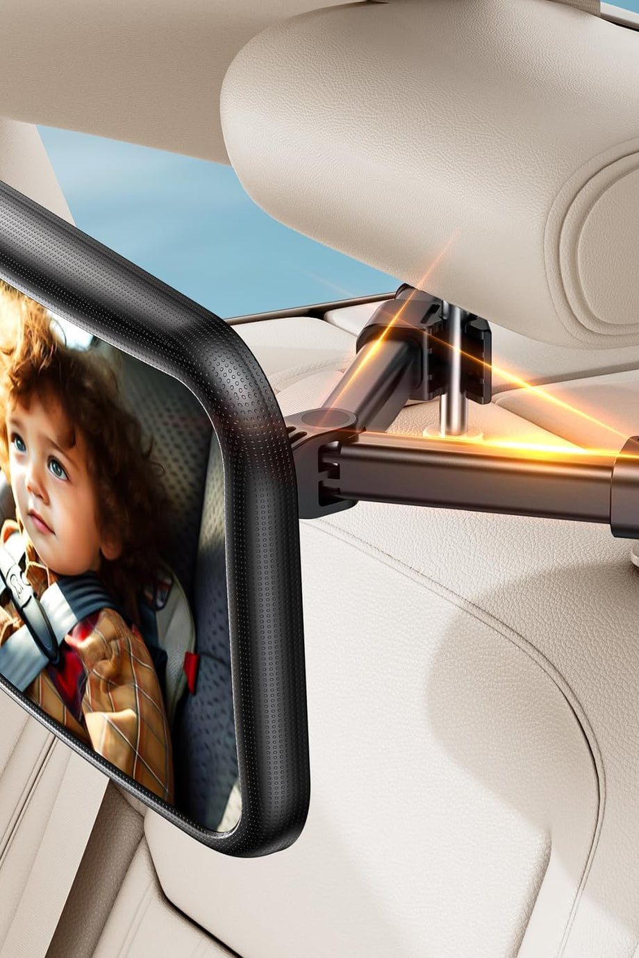 Bebek Araba Aynası, %100 Kırılmaz, 360° Dönebilen Arka Koltuk Aynası