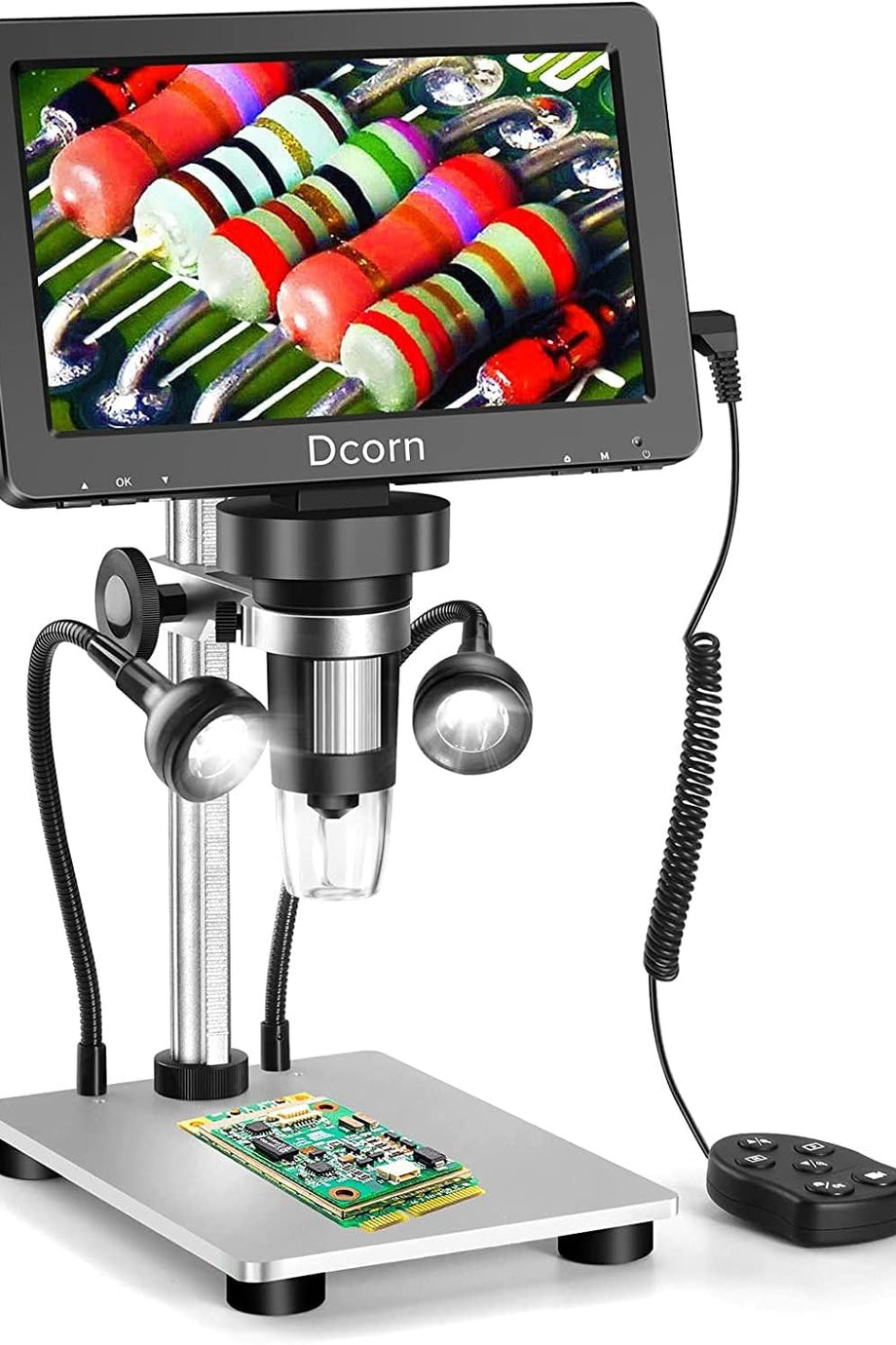 1200X Dijital Mikroskop 7 inç LCD, 12MP Kamera, USB Bağlantı, LED Işık, Video Kayıt