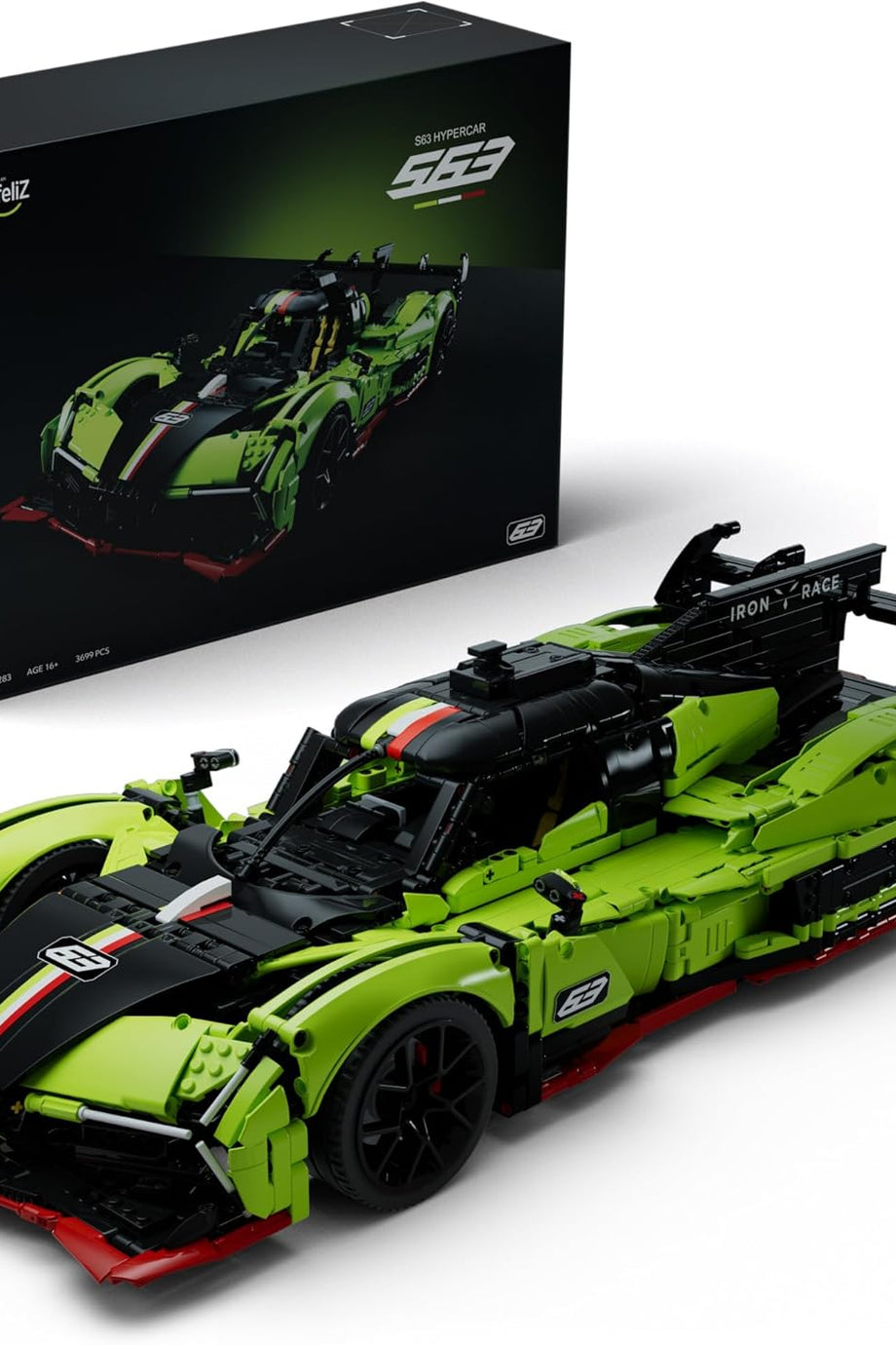 Hypercar Yapı Seti, 1:8 Ölçekli Koleksiyon Arabası, 3699 Parça