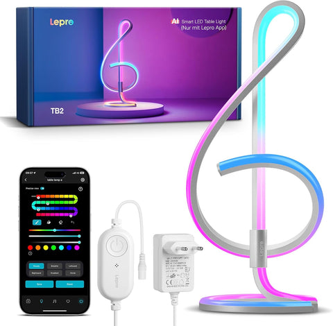 Akıllı Masa Lambası TB2,RGB + IC Teknolojisi, Alexa/Google Uyumlu, Müzik Senkronizasyonu