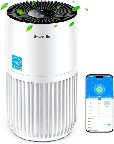 Mini Yatak Odası Hava Temizleyici,Alexa Uygulama Kontrolü ile HEPA Filtreli