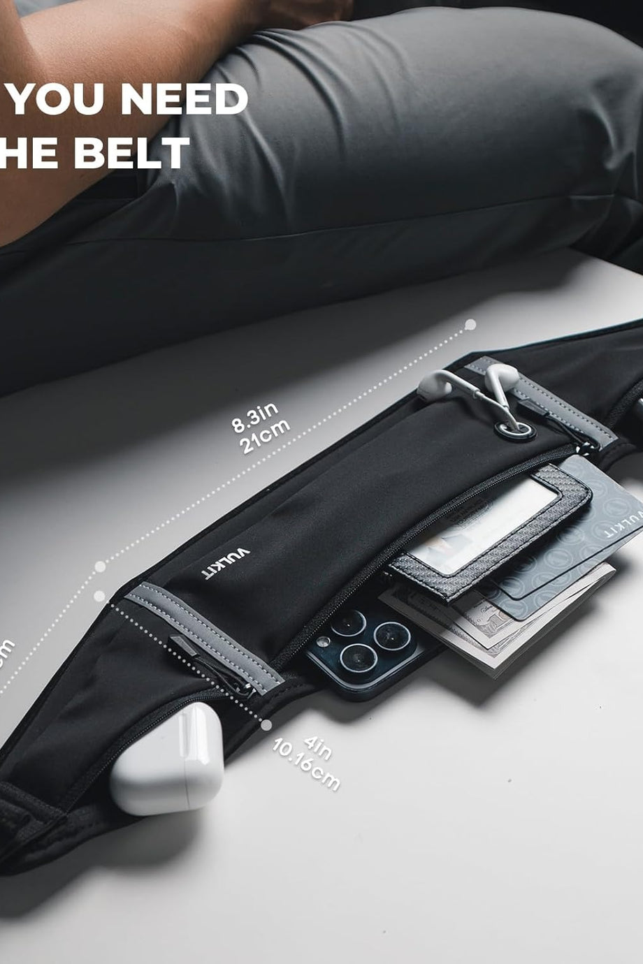 Su Geçirmez Spor Koşu Bel Çantası Telefon Cüzdan Kulaklık Girişli Ayarlanabilir Kemer