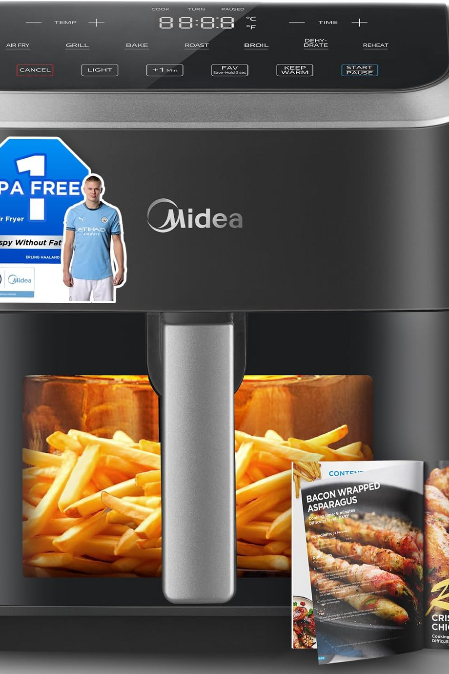 5L Airfryer Cam Pencereli, 7 Programlı, Yağsız Kızartma, +1 Dakika, Isı Işıklı