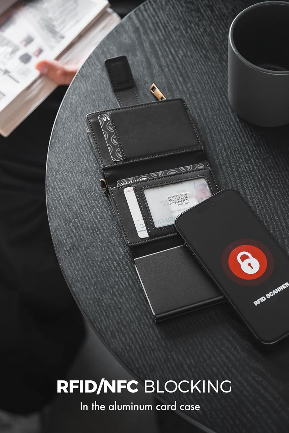 Mini Erkek Cüzdan, RFID Korumalı, Kart Mekanizmalı, Bozuk Para Gözlü
