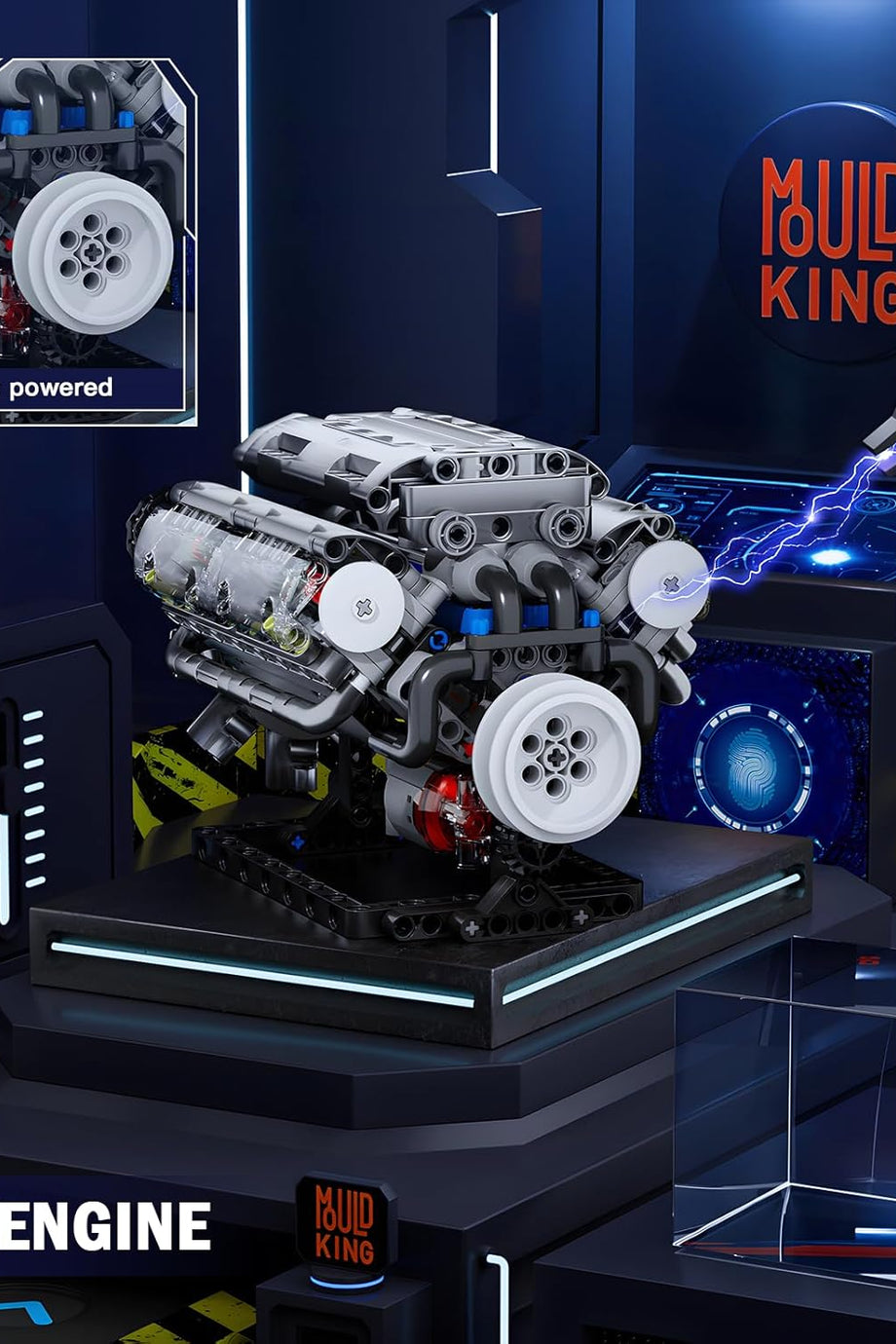 Technic V8 Motor Modeli, 535 Parça, Şeffaf Fonksiyonel Yapı Taşları Kiti