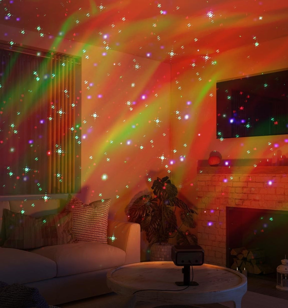 Açık Hava Lazer Projektörü,Aurora Kuzey Işıkları, 16 RGB Modu, 50+ Şenlikli