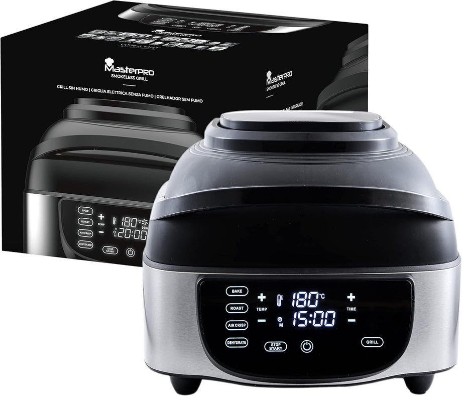 Dijital Dumansız Izgara, 1800W Güç, 5 Fonksiyon, 7 Litre Kapasite