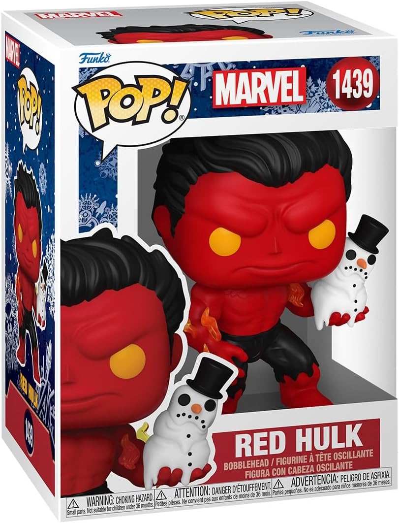 Pop! Marvel: Holiday, Red Hulk Vinil Figür, Marvel Comics Koleksiyonluk Figür