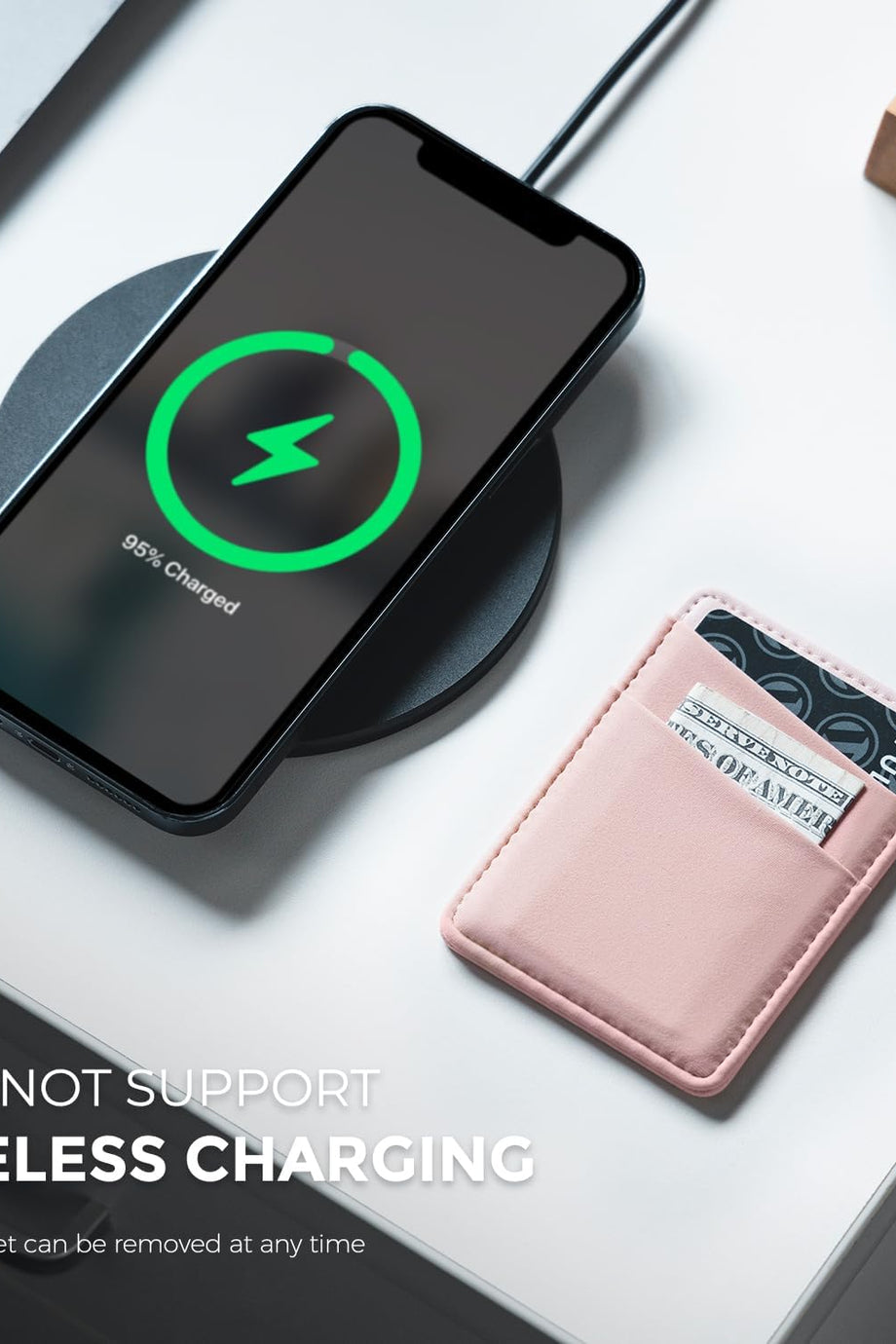 MagSafe Cüzdan, iPhone 15/14/13/12 Uyumlu, Lycra Deri RFID Kartlık,