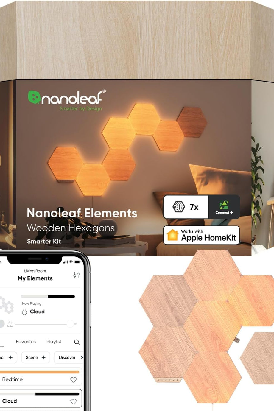 Ahşap Görünümlü Hafif Paneller,Modüler Altıgenler, Başlangıç Seti