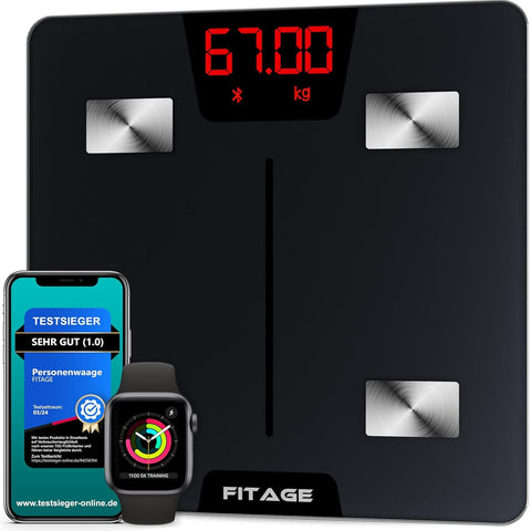 Dijital Akıllı Baskül, 17 Vücut Ölçümü, Yağ-Kas Analizi, 180 kg Kapasite