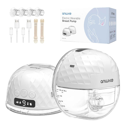 Elektrikli Çift Göğüs Pompası, 338 mmHg Güçlü Emiş, 9 Seviye, LED Ekranlı