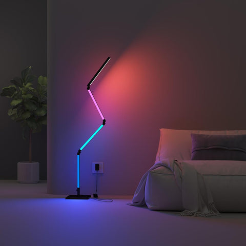 Akıllı LED Ayak Lambası RGBIC, WiFi, Alexa Uyumlu, Müzik Senkron, Dimmable, 16M Renk
