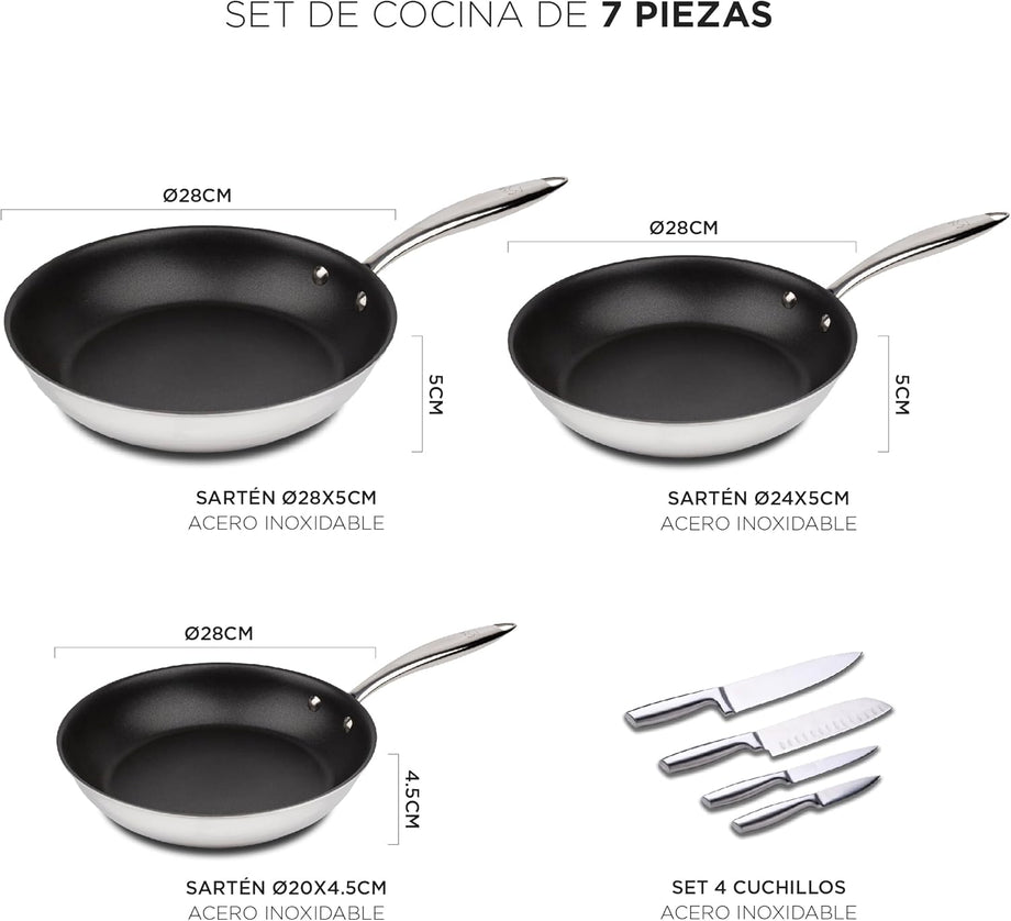 Unique 7 Parça Tencere Seti, Döküm Demir, Fırına Uygun