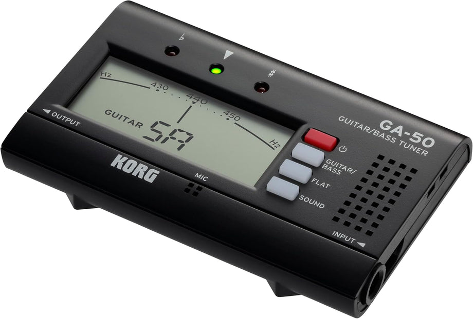 GA-50 El Tipi Gitar ve Bas Akort Cihazı Dijital İbreli, Flat Tuning ve Ses Çıkışlı