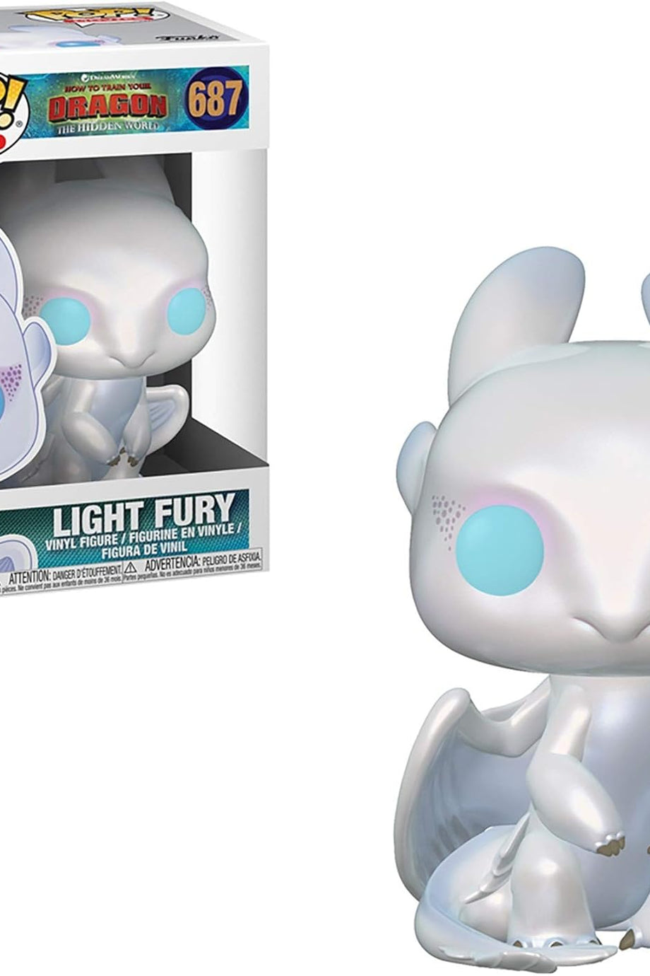 Pop How to Train Your Dragon 3, Light Fury Figür 9,5 cm Vinil Koleksiyon