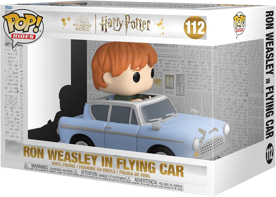 Pop! Ride Super Deluxe: Harry Potter, Arabalı Ron Weasley Figürü, Koleksiyonluk Resmi Ürün