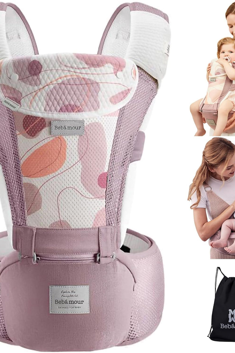 6'sı 1 Arada Ergonomik Bebek Taşıyıcı, Air Mesh, 0-36 Ay