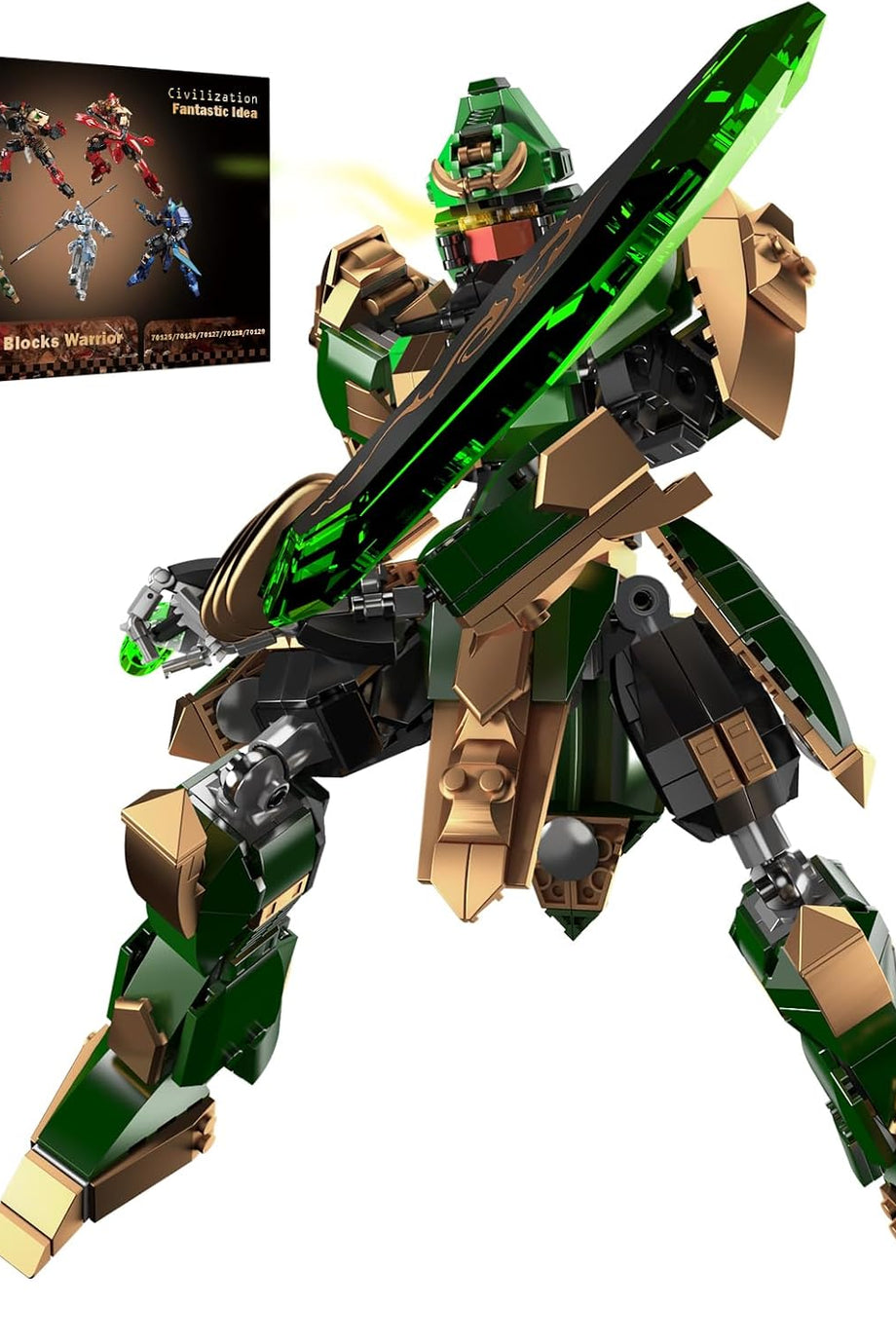 Mecha Robot Yapı Taşları, Guan Yu Savaşçı Kahraman Model Seti