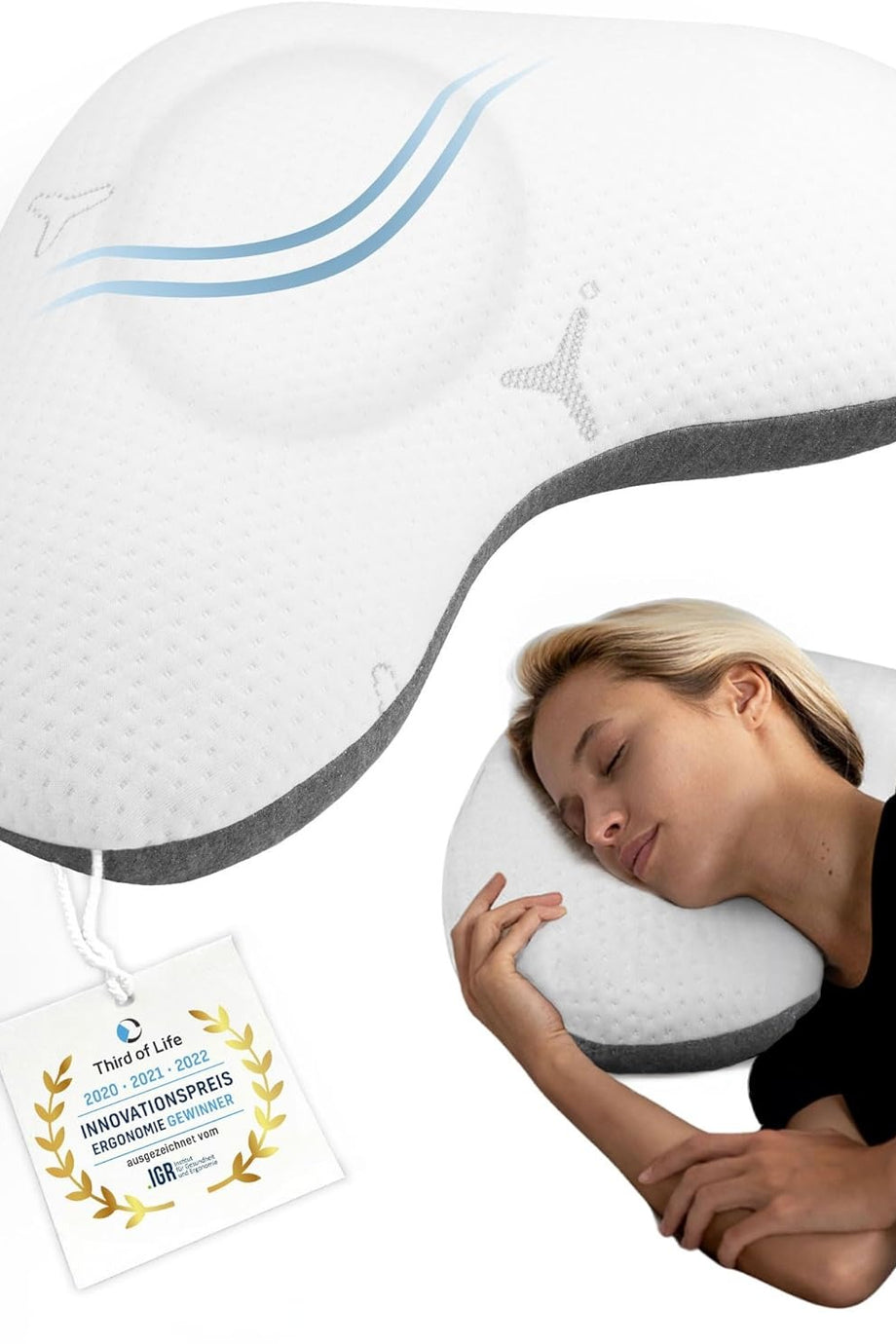 Ortopedik Twist Yan Yatış Yastığı, Boyun Ağrısı İçin Hafızalı Köpük, Alerji Dostu ve Ergonomik