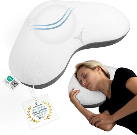 Ortopedik Twist Yan Yatış Yastığı, Boyun Ağrısı İçin Hafızalı Köpük, Alerji Dostu ve Ergonomik