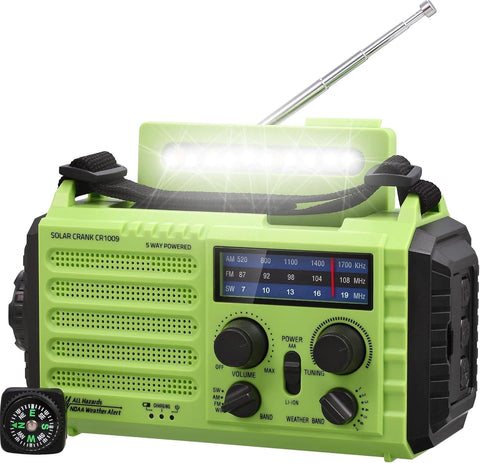 5 Güç Kaynaklı Solar Crank Radyo Powerbank LED Acil Durum Işığı Kamp Deprem Radyosu