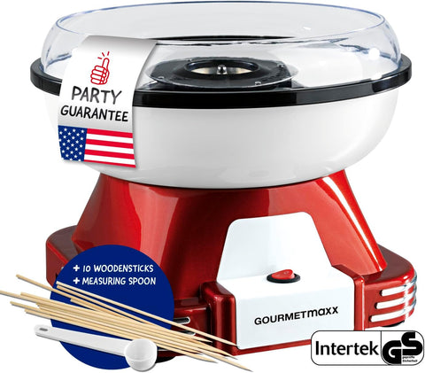 Pamuk Şeker Makinesi, Retro Tasarım, 500W, 10 Çubuk ve Ölçü Kaşığı Dahil