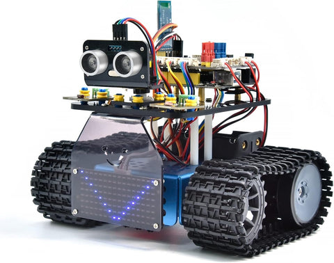 Arduino Uyumlu Robot Tank Kiti, Scratch/Arduino ile Programlanabilir STEM Robotu, DIY Eğitim Seti