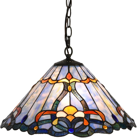 Barok Tiffany Tarzı Vitray Tavan Sarkıt Lambası