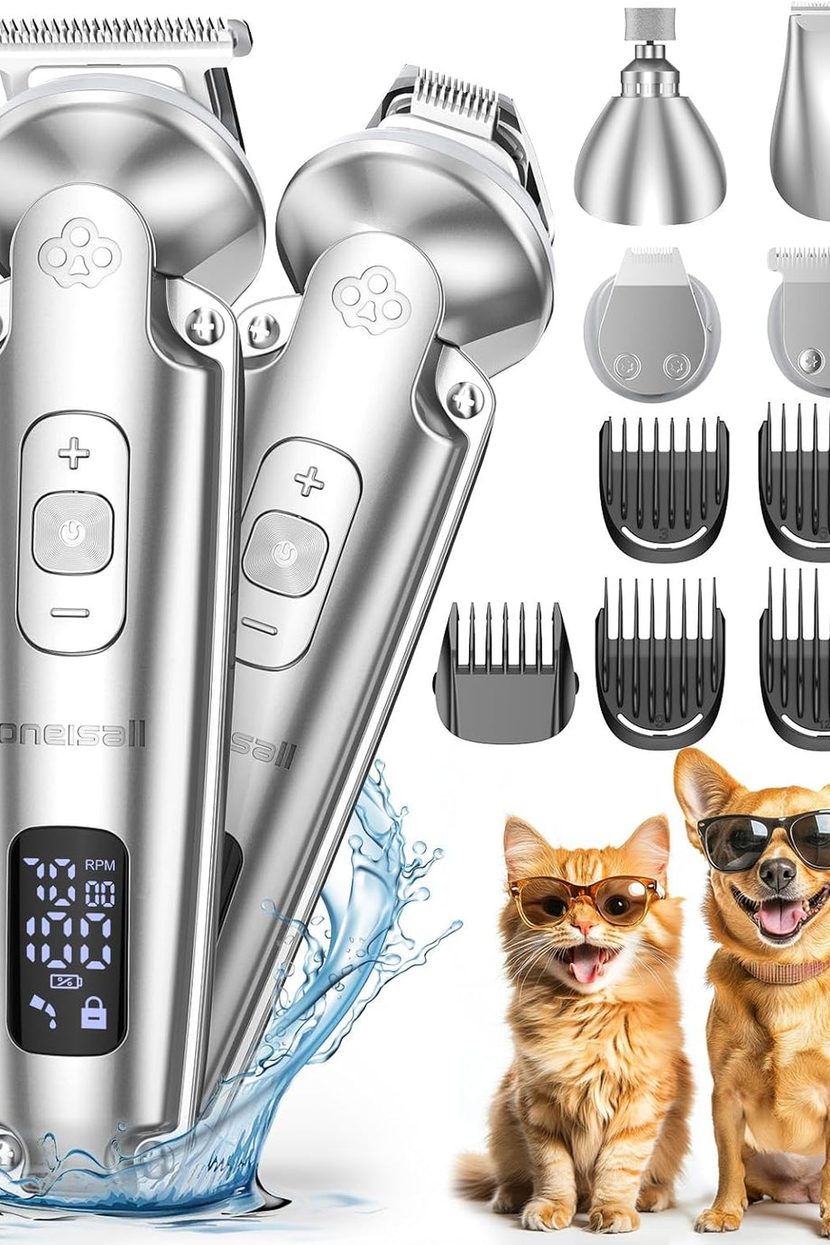 4'ü 1 Arada Sessiz Tıraş Makinesi, Köpek ve Kedi Tüyleri İçin, USB Şarj