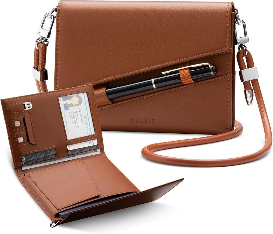 RFID Engelleyici Seyahat Pasaport Tutucu, Askılı, Deri