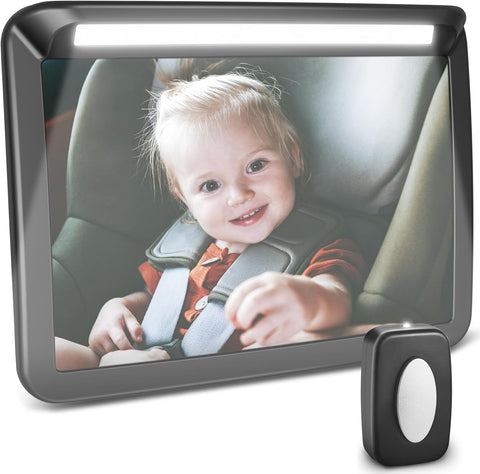 Bebek Araba Aynası,  3 Parlaklık Seviyeli, Uzaktan Kumandalı, 360° Dönebilir