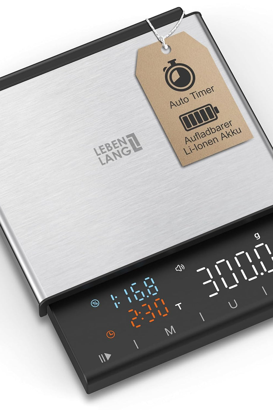 Zamanlayıcılı Dijital Kahve Terazisi,0,1 g Hassasiyet, LCD Ekran, USB Şarj Edilebilir, Barista Terazisi