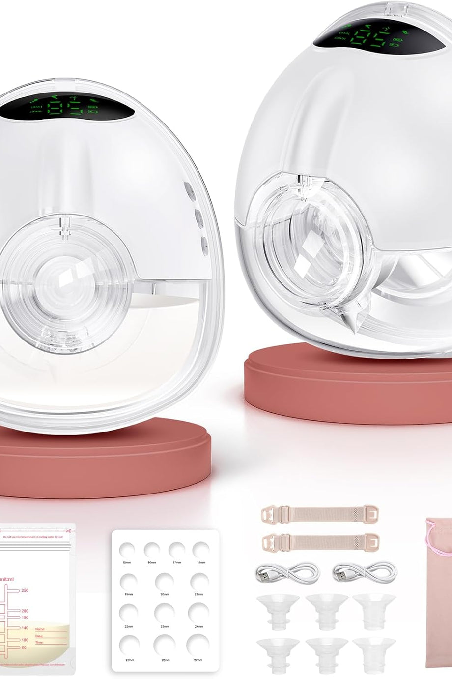 Çift Elektrikli Göğüs Pompası, Eller Serbest, 4 Mod, 9 Seviye, BPA İçermez