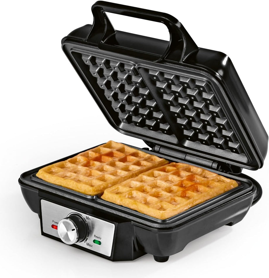 1000W Waffle Makinesi, 2 Adet Waffle, Ayarlanabilir Sıcaklık, Yapışmaz Kaplama