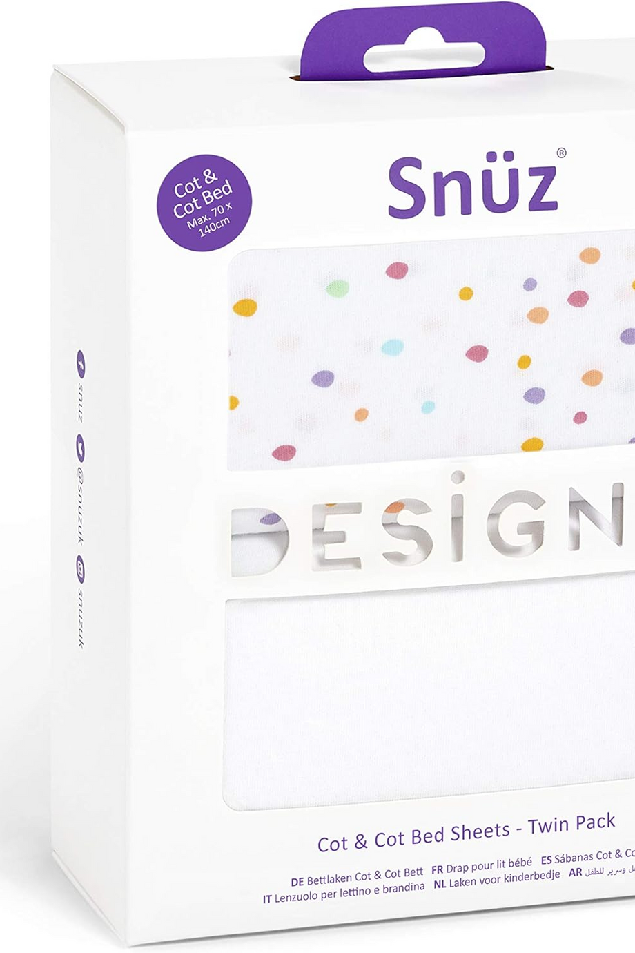 2'li Çarşaf Seti 70x140cm Renkli Noktalı, Pamuklu, Beşik ve Karyolaya Uygun