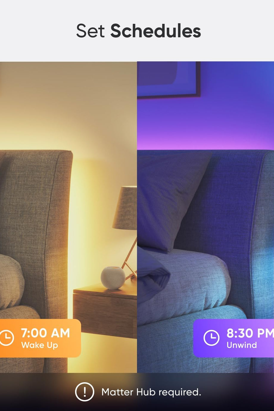 Mat WLAN Gradyan LED Şerit 5m, Müzik Senkronizasyonu, Akıllı Kontrol, 300 RGBIC LED