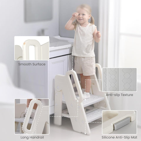 Katlanabilir Çocuk Klozet Adaptörü, Kaymaz Basamaklı ve Yumuşak Minderli Tuvalet Eğitimi