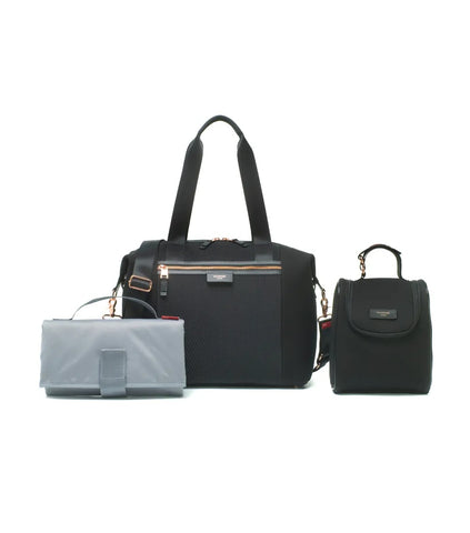 Stevie Luxe Bebek Bakım Çantası Siyah Scuba 38x34x14 cm